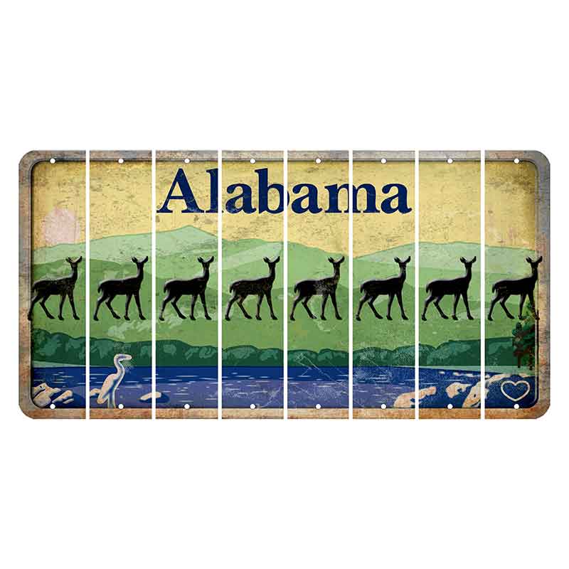 Alabama Lake and Forest Cut License Plate Strips (Set of 8)