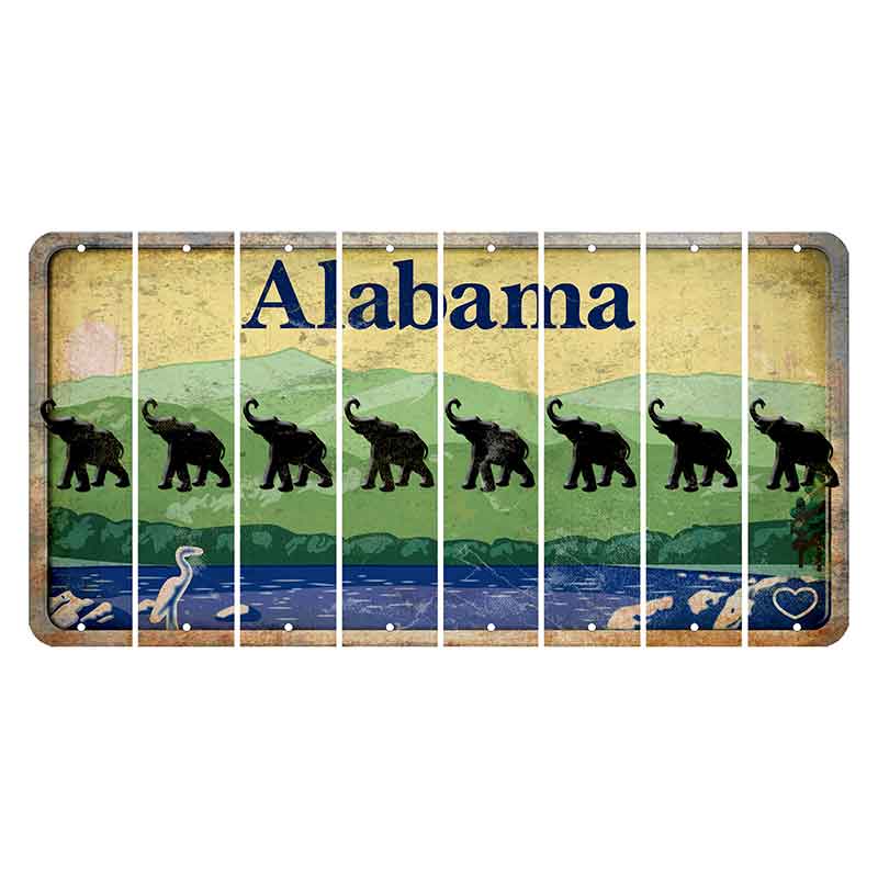 Alabama Lake and Forest Cut License Plate Strips (Set of 8)