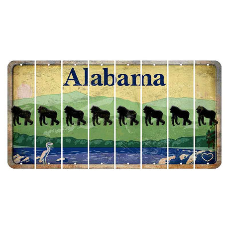 Alabama Lake and Forest Cut License Plate Strips (Set of 8)