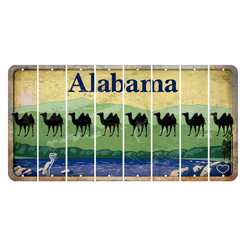 Alabama Lake and Forest Cut License Plate Strips (Set of 8)