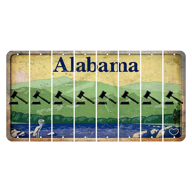 Alabama Lake and Forest Cut License Plate Strips (Set of 8)