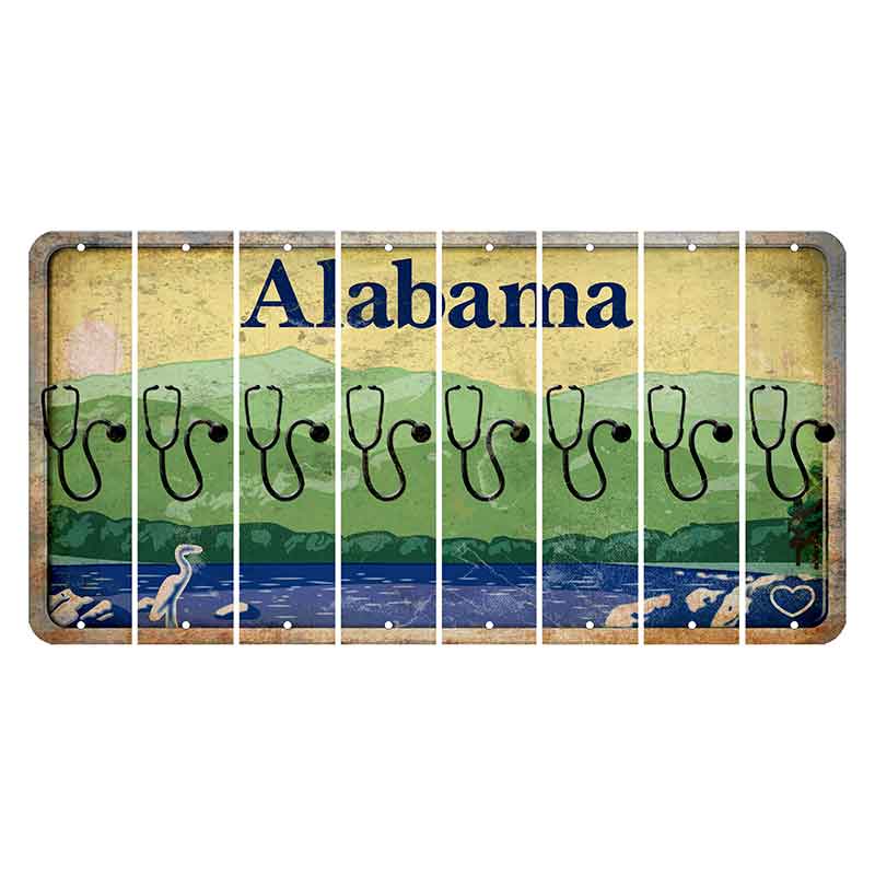 Alabama Lake and Forest Cut License Plate Strips (Set of 8) Stethoscope