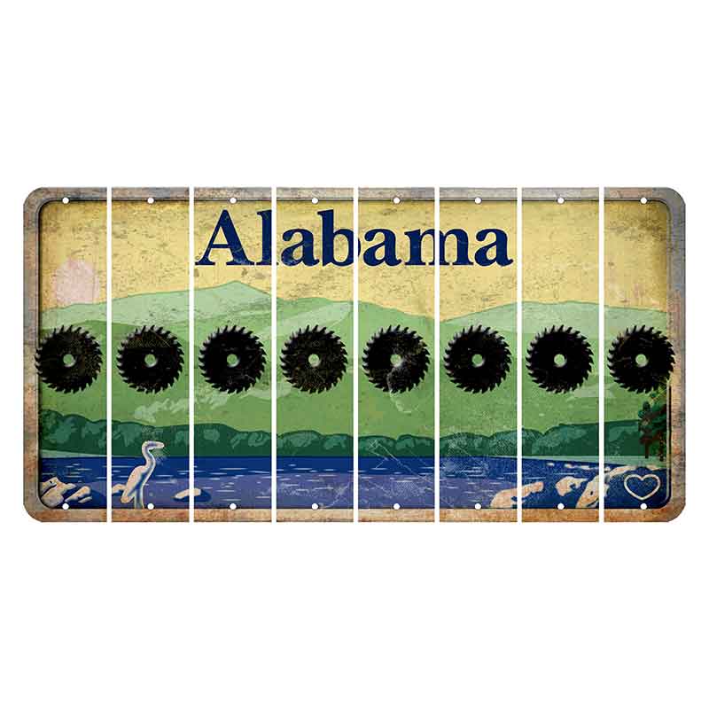 Alabama Lake and Forest Cut License Plate Strips (Set of 8)