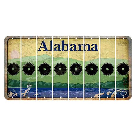 Alabama Lake and Forest Cut License Plate Strips (Set of 8)