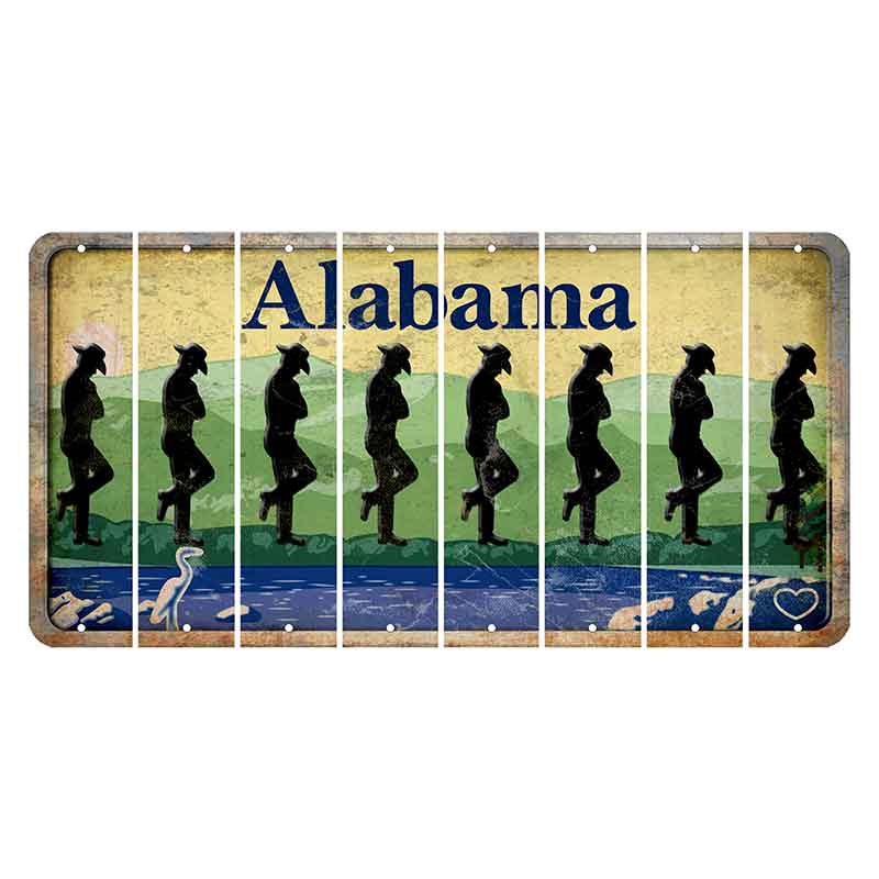 Alabama Lake and Forest Cut License Plate Strips (Set of 8)