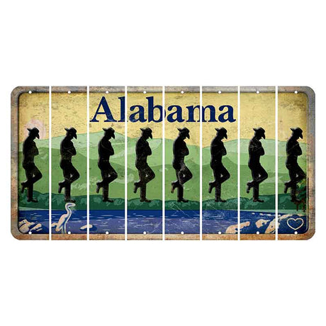 Alabama Lake and Forest Cut License Plate Strips (Set of 8)