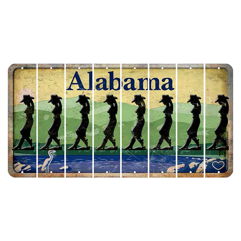 Alabama Lake and Forest Cut License Plate Strips (Set of 8)