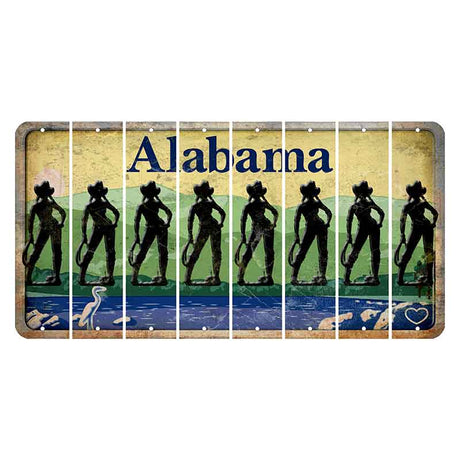 Alabama Lake and Forest Cut License Plate Strips (Set of 8)