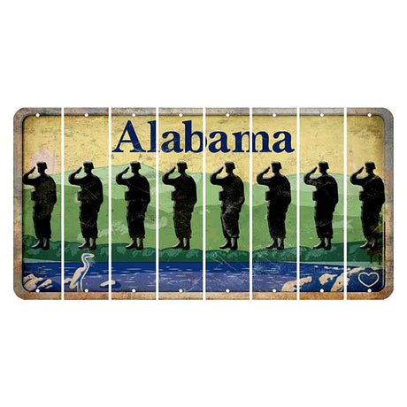 Alabama Lake and Forest Cut License Plate Strips (Set of 8)