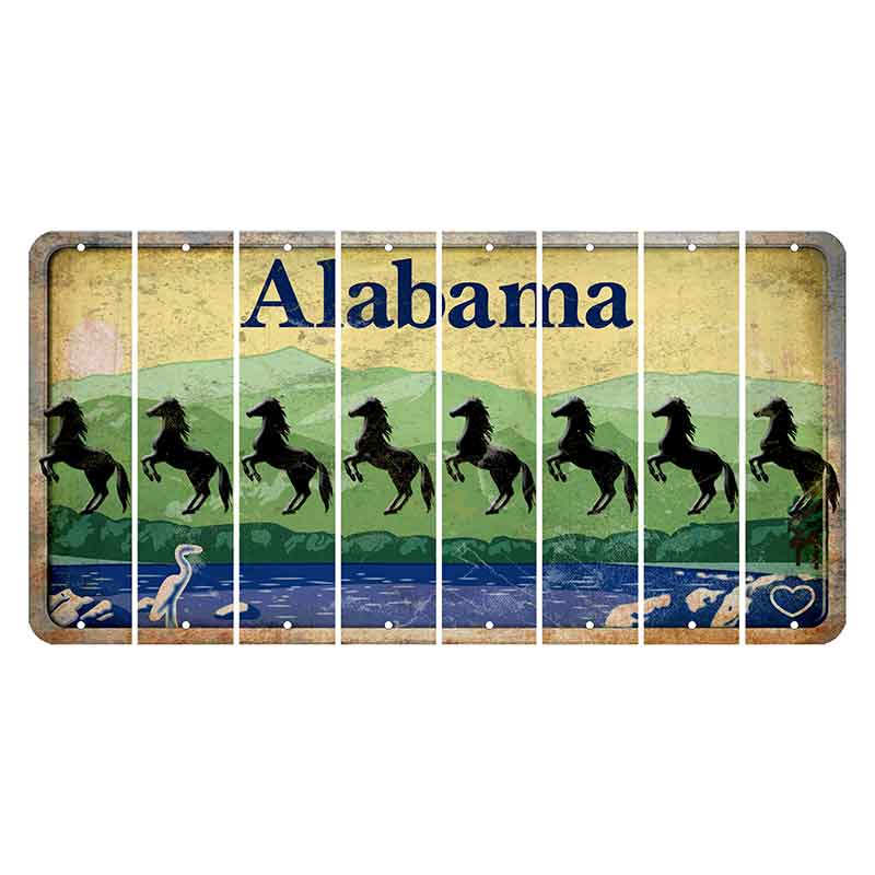 Alabama Lake and Forest Cut License Plate Strips (Set of 8)