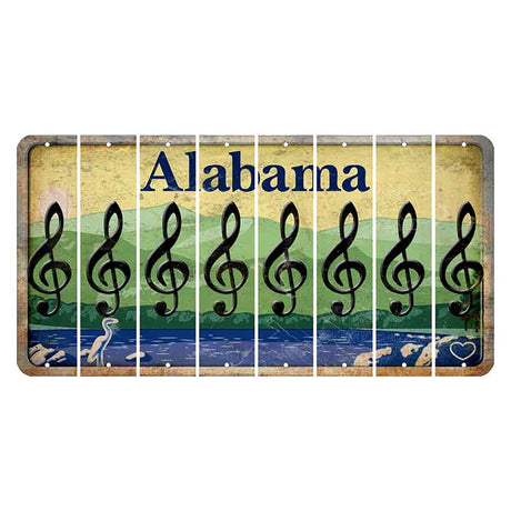 Alabama Lake and Forest Cut License Plate Strips (Set of 8)