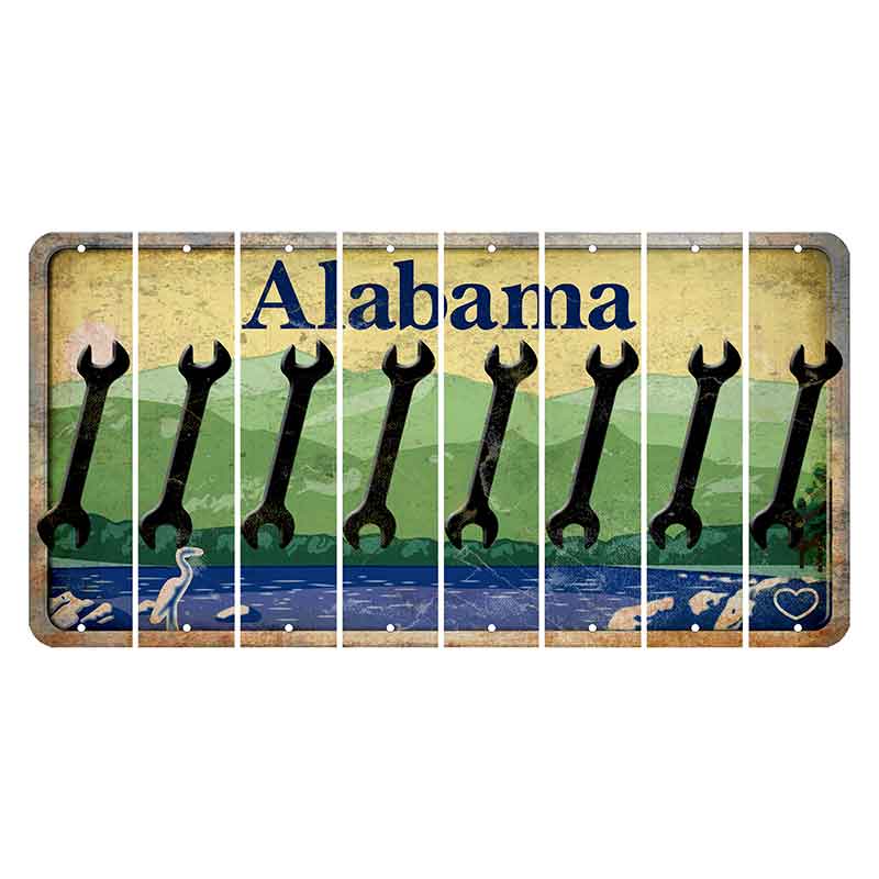 Alabama Lake and Forest Cut License Plate Strips (Set of 8)