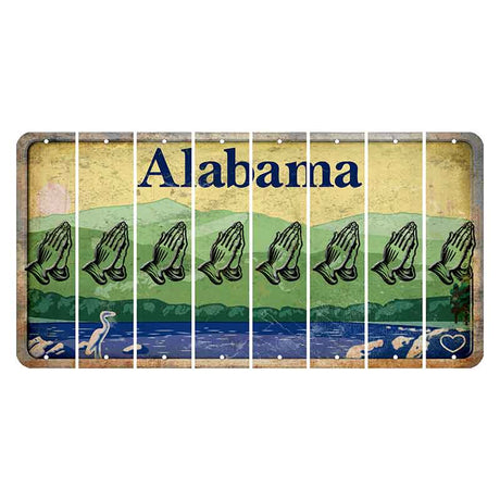 Alabama Lake and Forest Cut License Plate Strips (Set of 8)