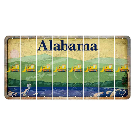 Alabama Lake and Forest Cut License Plate Strips (Set of 8)