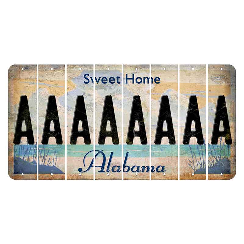 Sweet Home Alabama Cut License Plate Strips (Set of 8) A