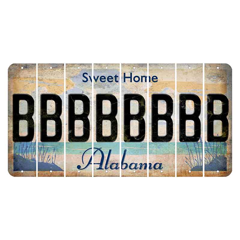 Sweet Home Alabama Cut License Plate Strips (Set of 8) B