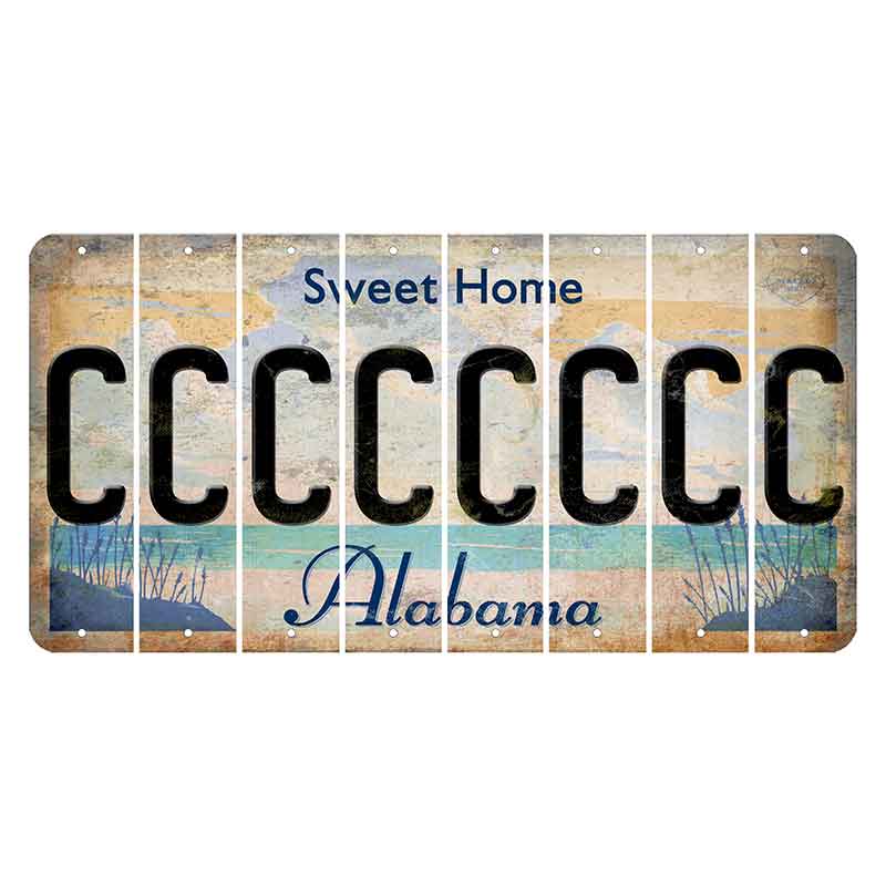 Sweet Home Alabama Cut License Plate Strips (Set of 8) C