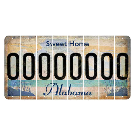 Sweet Home Alabama Cut License Plate Strips (Set of 8)