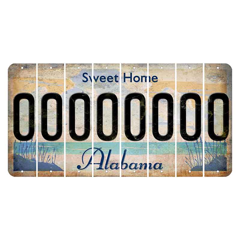 Sweet Home Alabama Cut License Plate Strips (Set of 8)