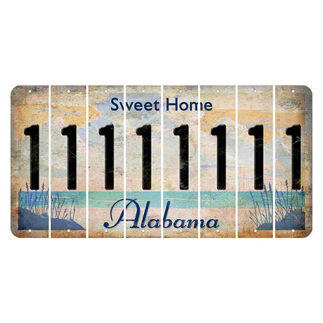 Sweet Home Alabama Cut License Plate Strips (Set of 8)