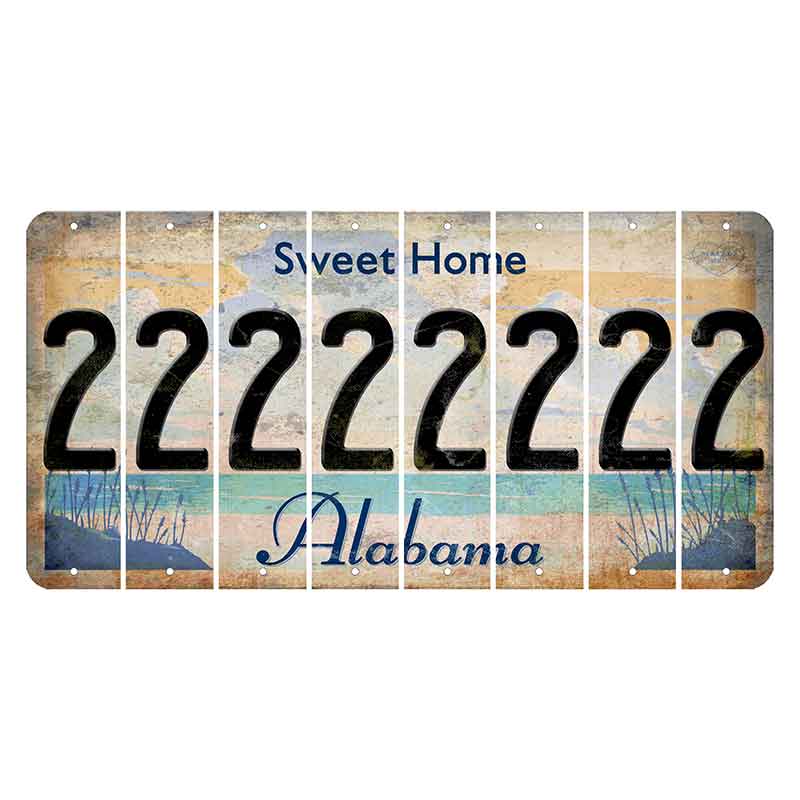 Sweet Home Alabama Cut License Plate Strips (Set of 8) 2
