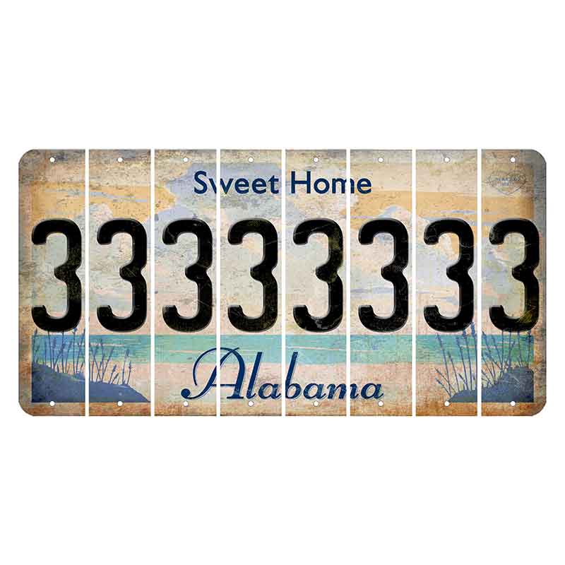 Sweet Home Alabama Cut License Plate Strips (Set of 8)