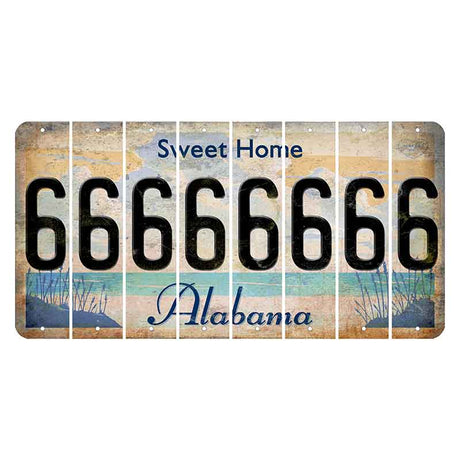 Sweet Home Alabama Cut License Plate Strips (Set of 8)