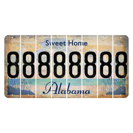 Sweet Home Alabama Cut License Plate Strips (Set of 8)