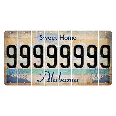 Sweet Home Alabama Cut License Plate Strips (Set of 8)