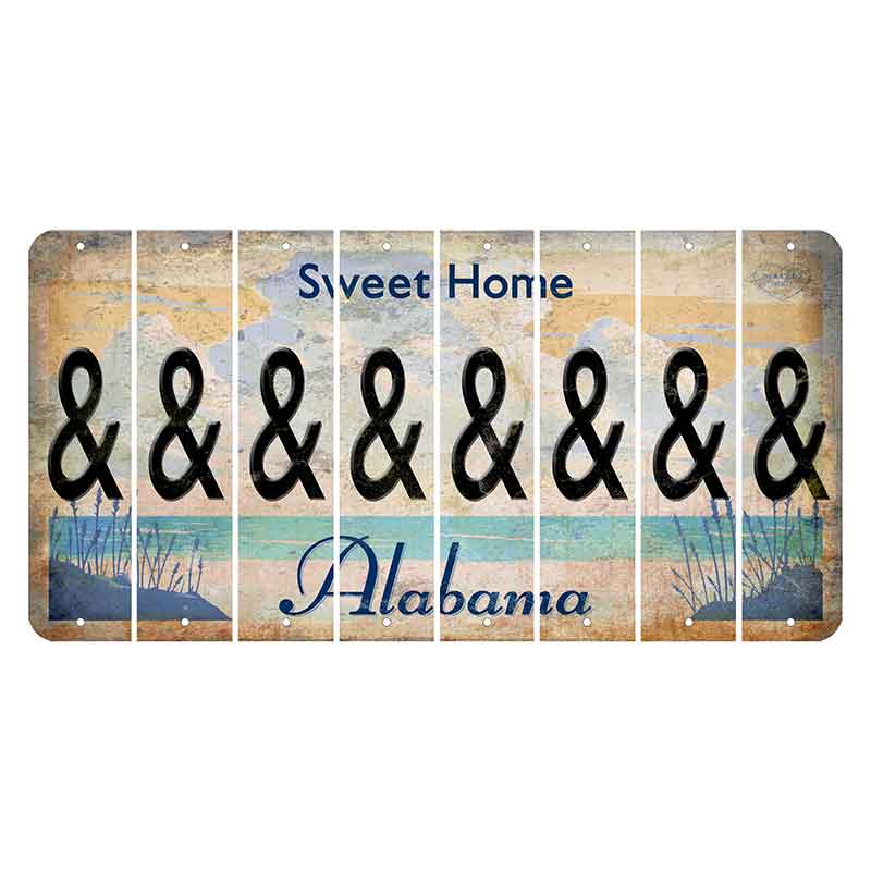 Sweet Home Alabama Cut License Plate Strips (Set of 8) And Sign