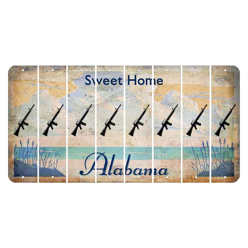 Sweet Home Alabama Cut License Plate Strips (Set of 8) Rifle