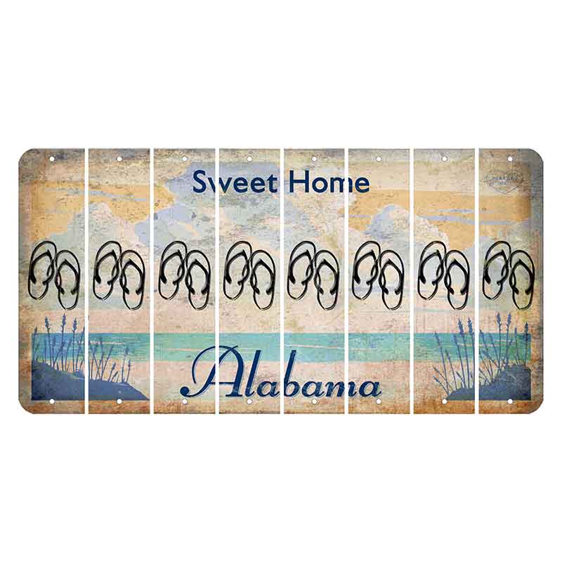 Sweet Home Alabama Cut License Plate Strips (Set of 8) Flip Flops
