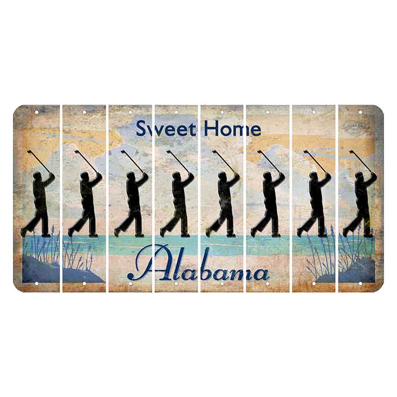 Sweet Home Alabama Cut License Plate Strips (Set of 8)