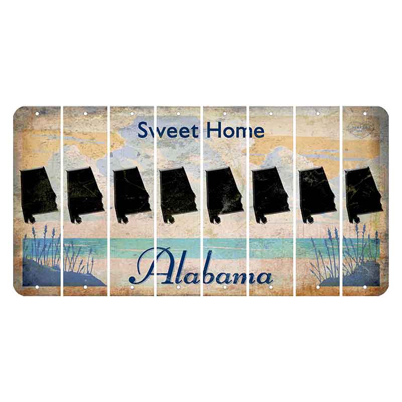 Sweet Home Alabama Cut License Plate Strips (Set of 8)