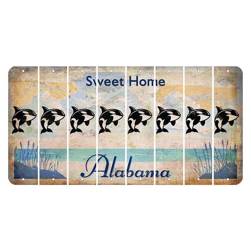 Sweet Home Alabama Cut License Plate Strips (Set of 8)