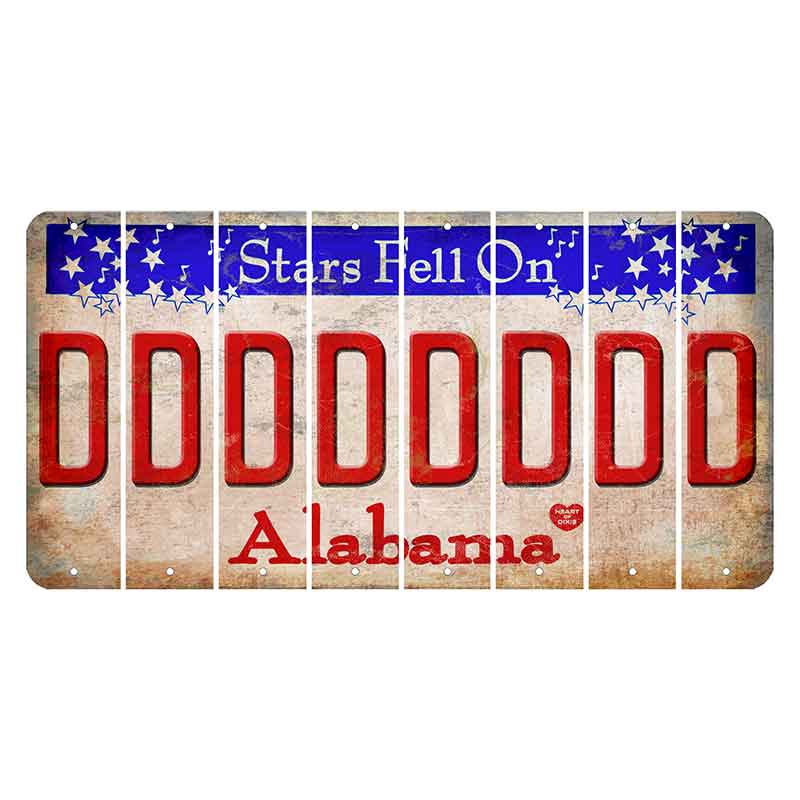 Stars Fell on Alabama Cut License Plate Strips (Set of 8) D
