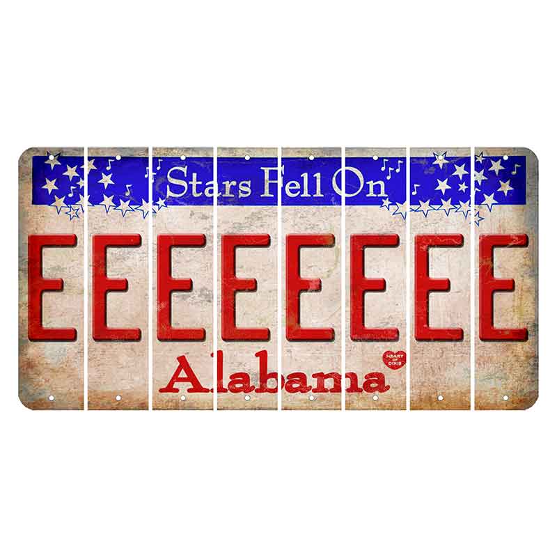 Stars Fell on Alabama Cut License Plate Strips (Set of 8)