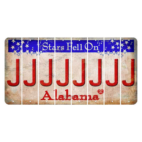 Stars Fell on Alabama Cut License Plate Strips (Set of 8)