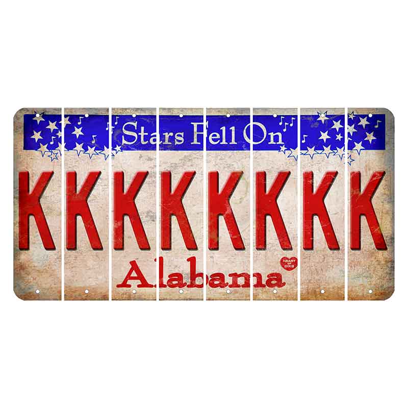 Stars Fell on Alabama Cut License Plate Strips (Set of 8)