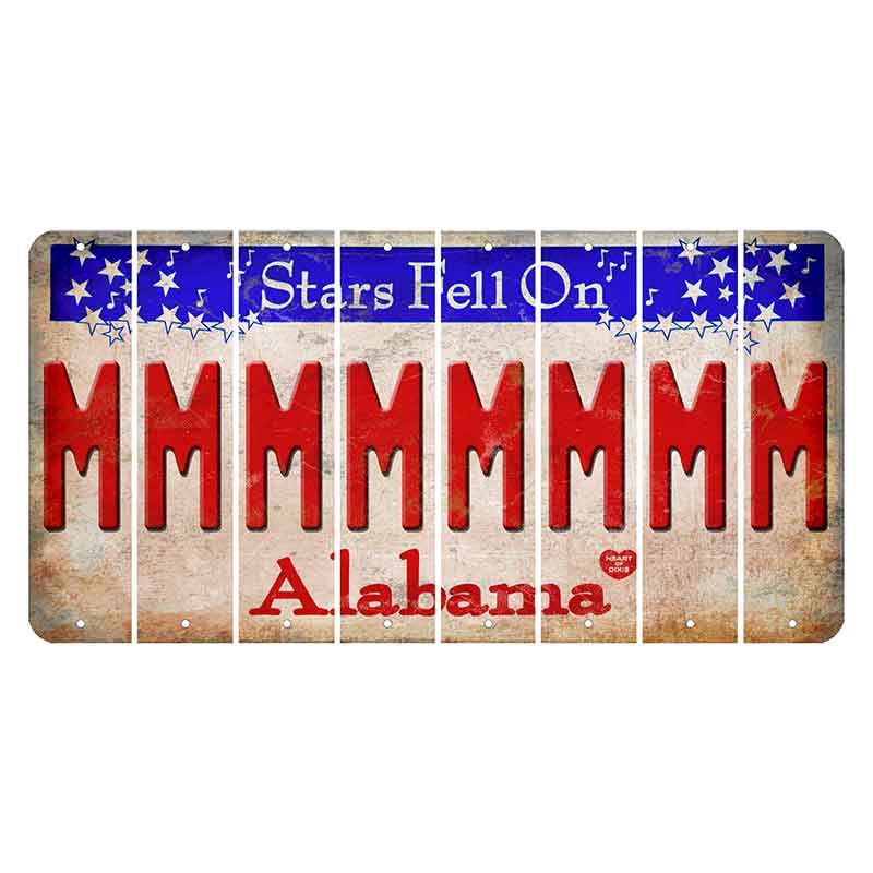 Stars Fell on Alabama Cut License Plate Strips (Set of 8)