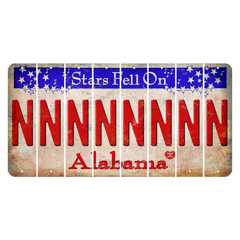 Stars Fell on Alabama Cut License Plate Strips (Set of 8)