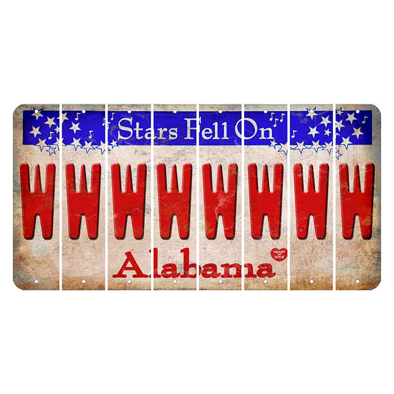 Stars Fell on Alabama Cut License Plate Strips (Set of 8)