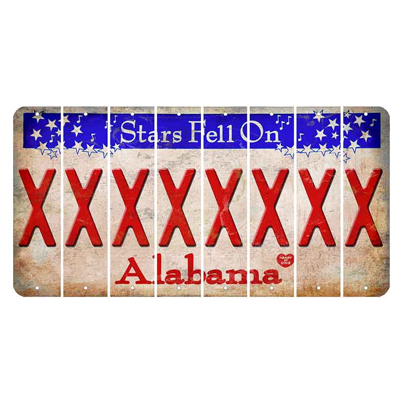 Stars Fell on Alabama Cut License Plate Strips (Set of 8)