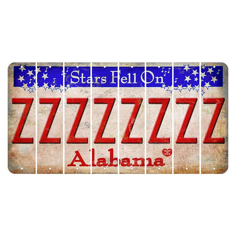 Stars Fell on Alabama Cut License Plate Strips (Set of 8)