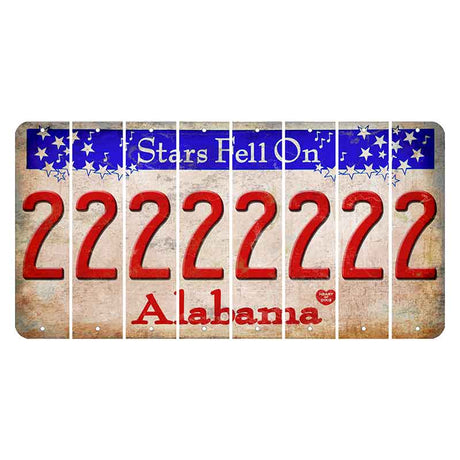 Stars Fell on Alabama Cut License Plate Strips (Set of 8)