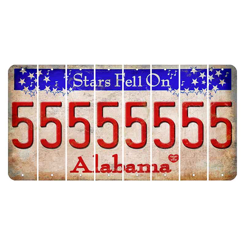 Stars Fell on Alabama Cut License Plate Strips (Set of 8)