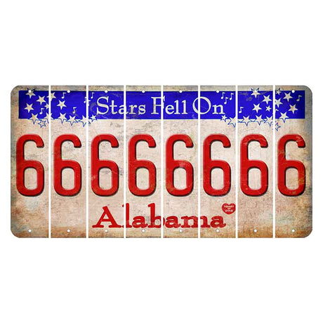 Stars Fell on Alabama Cut License Plate Strips (Set of 8)