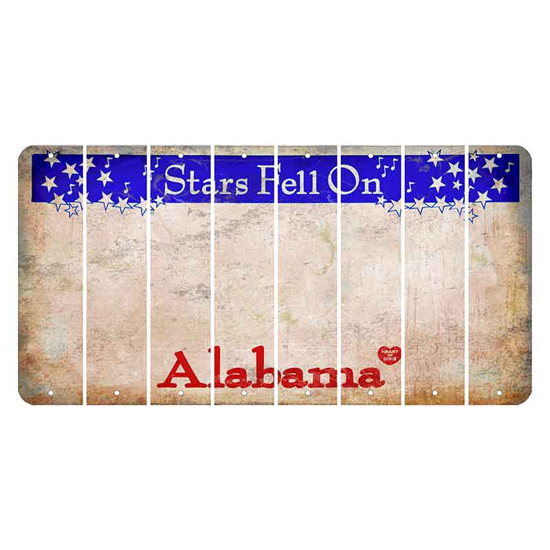 Stars Fell on Alabama Cut License Plate Strips (Set of 8) Blank