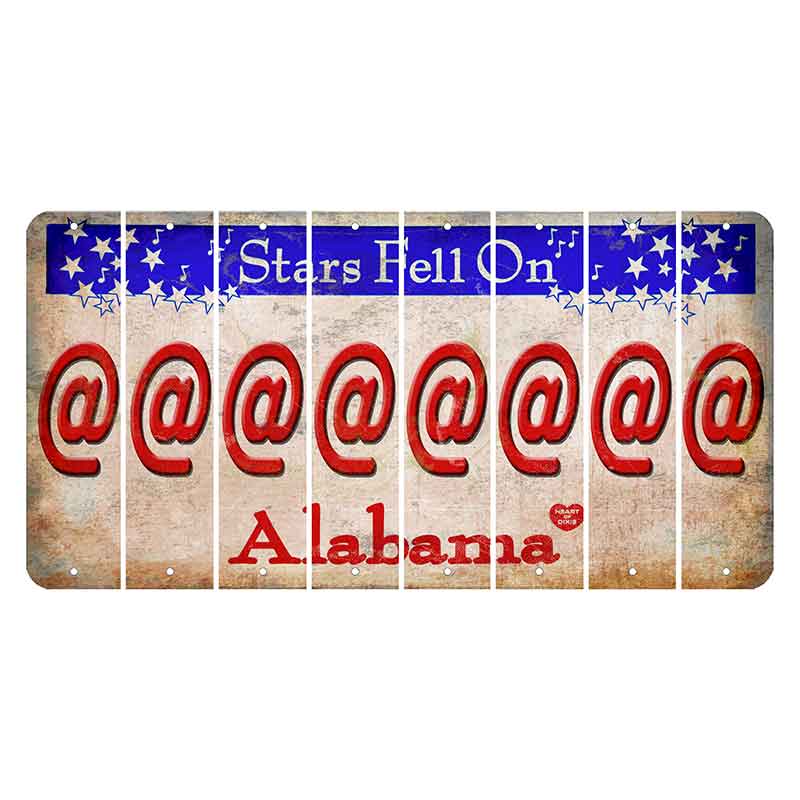 Stars Fell on Alabama Cut License Plate Strips (Set of 8)