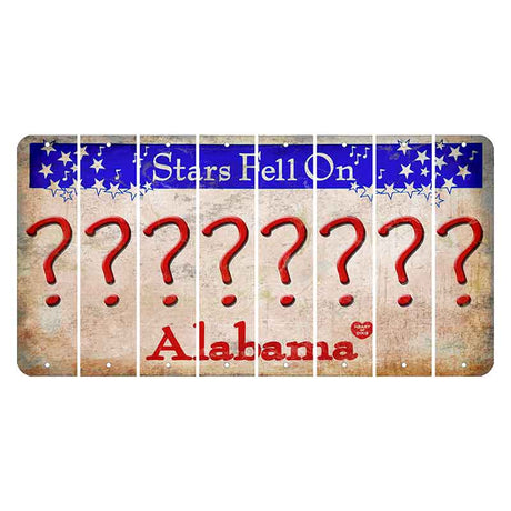 Stars Fell on Alabama Cut License Plate Strips (Set of 8)